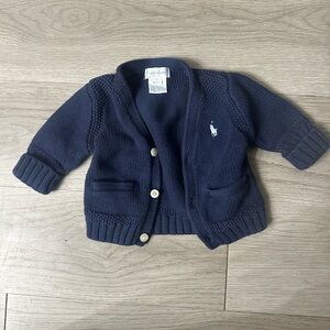 Ralph Lauren Dark Blue Knit Sweater Cardigan-3 mos